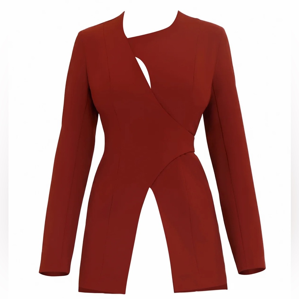 ANDREA IYAMAH: VIRA POMEGRANATE BLAZER